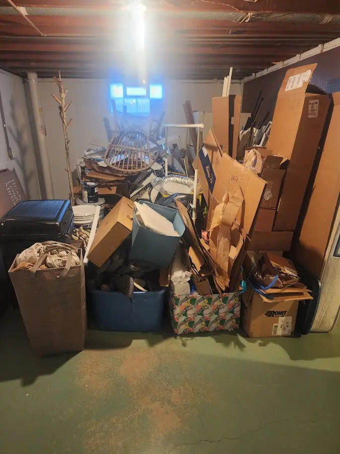 Roll-off dumpster container at job site for 8 Yard Dumpster Rental in Clarkstown